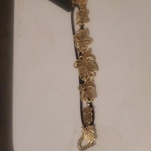 COPY - Adjustable Gold Colored Flower Headband